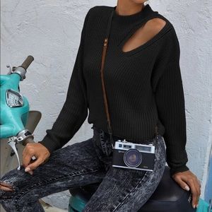 Black Cut Out Sweater